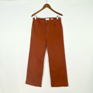 LTJ Letter To Juliet Genoa‎ Button Fly Jeans Wide Leg Ankle Rust Orange Size 30